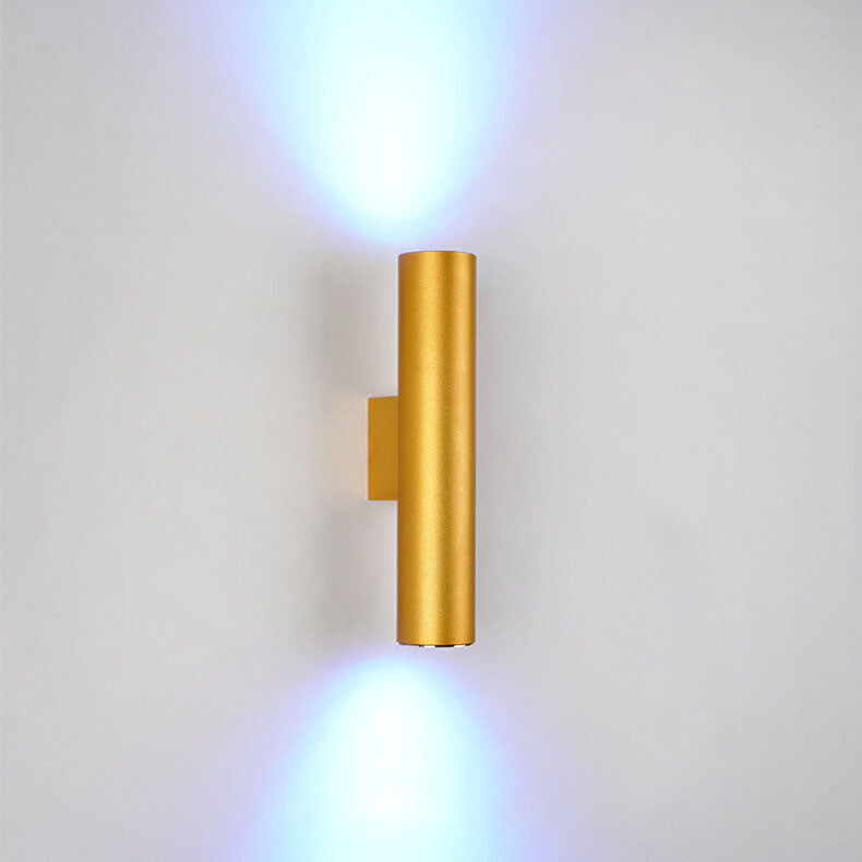Sleek Aluminum 2-Light Cylindrical Wall Sconce Lamp