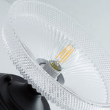 Chic Nordic Vintage Glass Floral Round Geometry 1-Light Semi-Flush Mount Ceiling Light