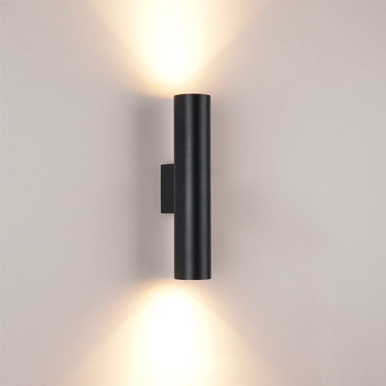 Sleek Aluminum 2-Light Cylindrical Wall Sconce Lamp