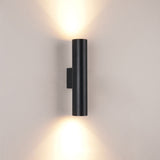 Sleek Aluminum 2-Light Cylindrical Wall Sconce Lamp
