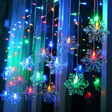 Snowflake LED String Lights with Remote Control – Blinking Ice-Blue Decorative Lighting