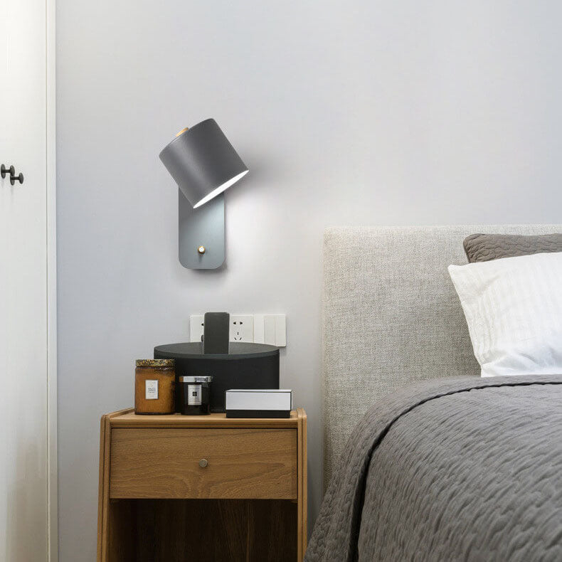 Nordic Macaron Cylinder-Shaped Rotatable 1-Light Wall Sconce