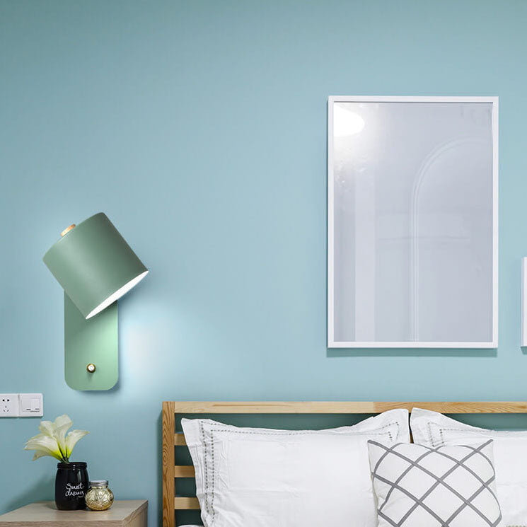 Nordic Macaron Cylinder-Shaped Rotatable 1-Light Wall Sconce