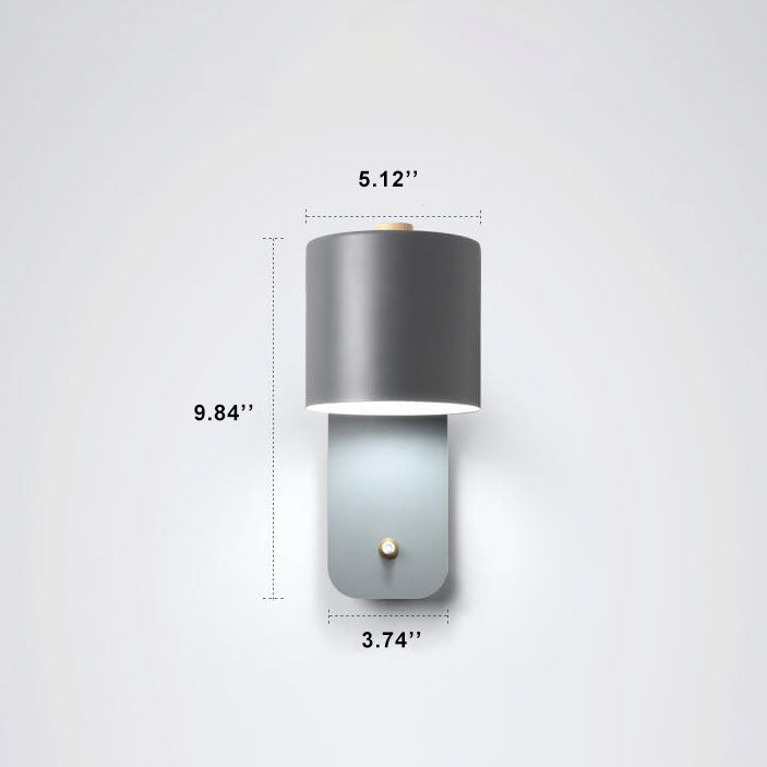 Nordic Macaron Cylinder-Shaped Rotatable 1-Light Wall Sconce