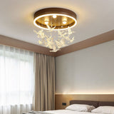 Modern Creative Cartoon Round Bird LED Flush Mount Ceiling Light - Hanging Pendant Style