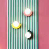 Modern Minimalist Glass Sphere Wall Sconce Lamp with Colorful Semicircle Design - 1-Light