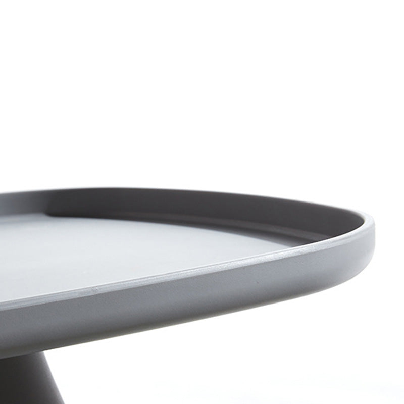 Modern Scandinavian Round Plastic Coffee Table with Sleek Column Base for Living Room