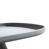 Modern Scandinavian Round Plastic Coffee Table with Sleek Column Base for Living Room