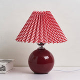 Sleek Nordic Minimalist Ceramic Pleated 1-Light Table Lamp