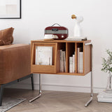 Modern Nordic Rectangular End Table – Wood & Steel, 2-Tier Living Room Accent