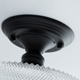 Chic Nordic Vintage Glass Floral Round Geometry 1-Light Semi-Flush Mount Ceiling Light