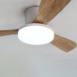 Contemporary Scandinavian Copper Wood Acrylic LED Ceiling Fan with Light – Semi-Flush Mount for Living Room