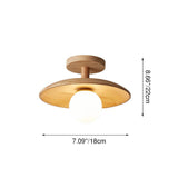 Nordic-Inspired Wooden Dome 1-Light Semi-Flush Mount Ceiling Light