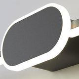Sleek Modern Minimalist Long-Strip Oval-Base Vanity LED Wall Sconce Lamp