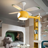 Charming Cartoon Aircraft LED Ceiling Fan Light with Downrods