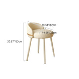 Contemporary Scandinavian Round Faux Nappa Leather Swivel Vanity Stool with Low Back – Elegant Bedroom Vanity Chair
