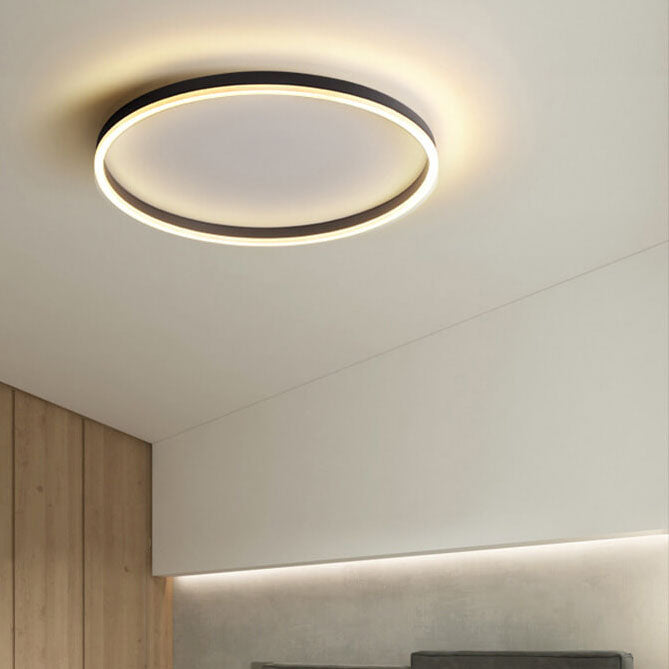 Nordic Minimalist Circular Ring LED Flush Mount Ceiling Light with Iron & Acrylic