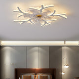 Scandinavian Modern Star Line LED Flush-Mount Ceiling Fan Light with Iron & Acrylic Finish