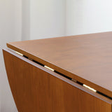 Modern Minimalist Foldable Oval Dining Table – Melamine-Faced Board, Wood & Stainless Steel, Seats 4