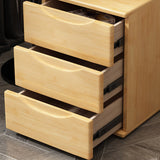 Traditional Japanese-Style Rectangular Nightstand with Rubber Wood & Metal – 2/3-Drawer Bedside Table