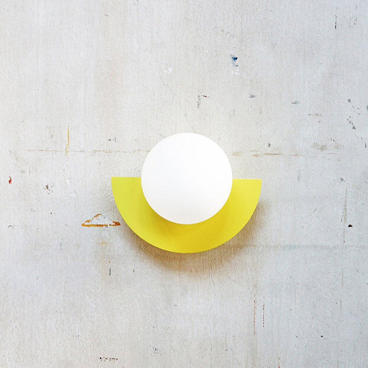 Modern Minimalist Glass Sphere Wall Sconce Lamp with Colorful Semicircle Design - 1-Light