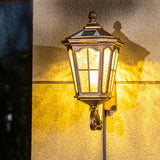 European-Style Solar Outdoor Lantern – Aluminum & Glass, Waterproof 1-Light Wall Sconce Lamp