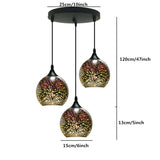 Modern Creative 3D Colorful Fireworks Glass Dome Island Light Chandelier - 2/3-Light