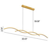 Nordic Minimalist Long-Strip Wave LED Island Light Chandelier – Sleek Modern Pendant Lighting