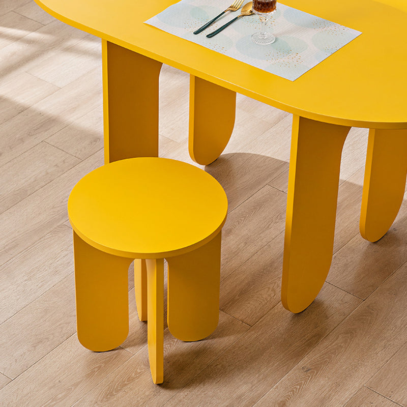 Sleek Modern Minimalist Oval Density-Plate Dining Table & Chair Set for Dining Room