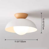 Sleek Modern Wrought Iron Log-Bowl-Shaped 1-Light Semi-Flush Mount Ceiling Light