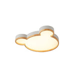 Nordic Wood Bear-Shaped LED Flush Mount Ceiling Light for Kids