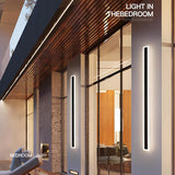Sleek Elongated Bar 1-Light LED Outdoor Wall Light – Waterproof Acrylic Fixture