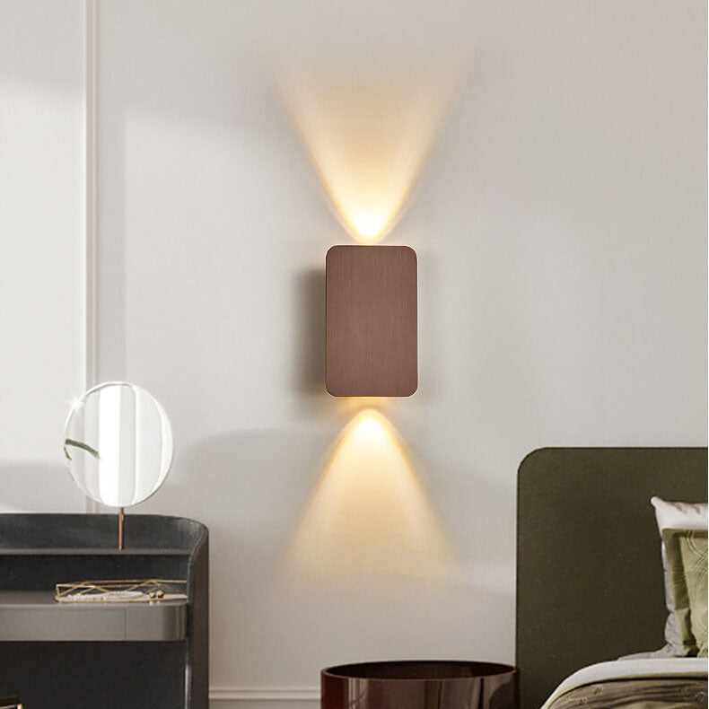 Sleek Nordic Minimalist Aluminum LED Wall Sconce — Rectangular Flat Panel, 2-Light