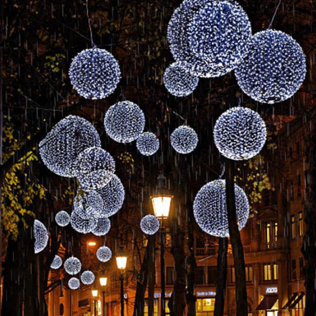 Twisted Ball LED Outdoor Hanging Light – Waterproof, Decorative Garden Light