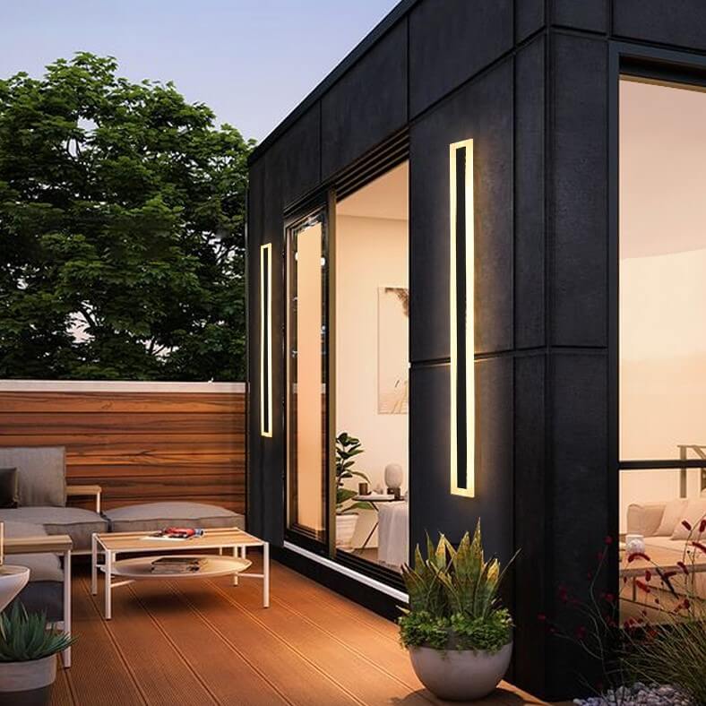 Sleek Elongated Bar 1-Light LED Outdoor Wall Light – Waterproof Acrylic Fixture