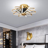 Nordic Cage-Style LED Ceiling Fan Light, Semi-Flush Mount Fixture