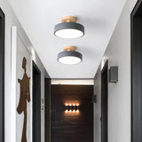 Nordic Round Log LED Ceiling Light - Semi-Flush Mount, Modern Nordic Design
