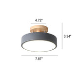 Nordic Round Log LED Ceiling Light - Semi-Flush Mount, Modern Nordic Design