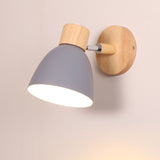 Modern Minimalist 1-Light Wall Sconce Lamp in Solid Macaron Color with Iron & Wood Finish
