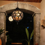 Retro Industrial Globe Pendant Light - 1-Light Outdoor Waterproof Fixture