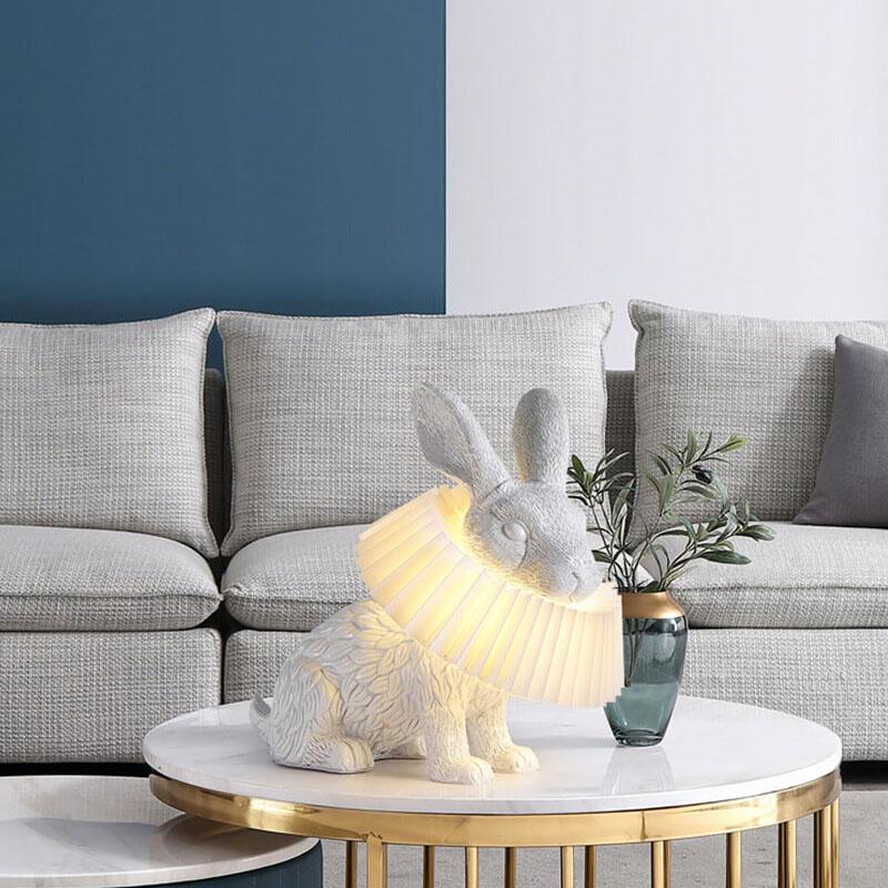Contemporary Resin Rabbit LED Table Lamp - One-Light Creative Home Accent