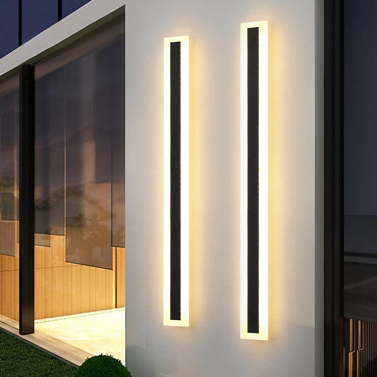 Sleek Elongated Bar 1-Light LED Outdoor Wall Light – Waterproof Acrylic Fixture