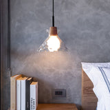 Nordic Clear Rippled Glass 1-Light Pendant Light with Shade