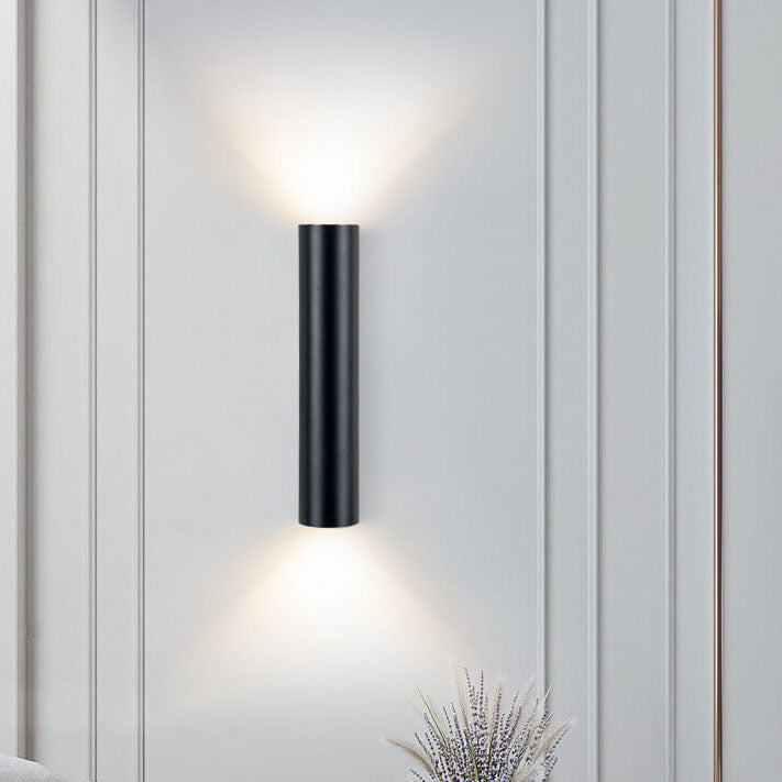Sleek Aluminum 2-Light Cylindrical Wall Sconce Lamp