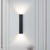 Sleek Aluminum 2-Light Cylindrical Wall Sconce Lamp