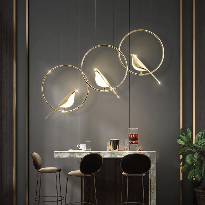 Nordic-Style Bird-Shaped Acrylic LED Chandelier - 1/3/6-Light Options