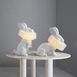 Contemporary Resin Rabbit LED Table Lamp - One-Light Creative Home Accent