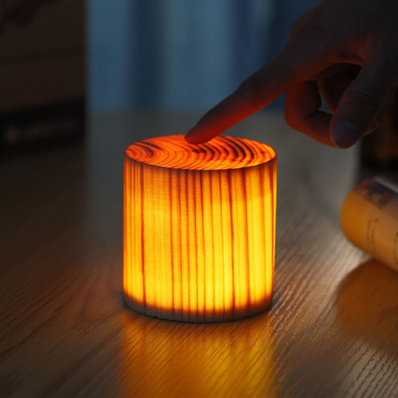 Creative Wooden LED Touch Night Light Table Lamp