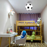 Creative Basketball & Soccer Glass 1-Light Semi-Flush Mount Ceiling Light