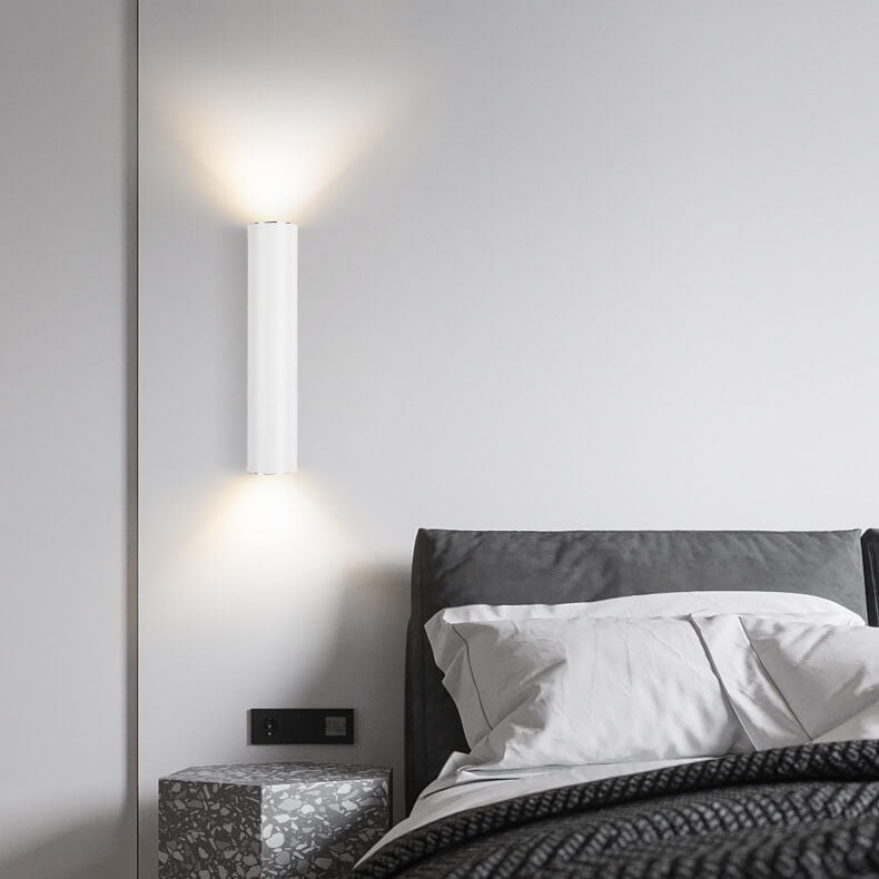 Sleek Aluminum 2-Light Cylindrical Wall Sconce Lamp